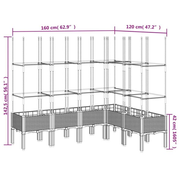 VXL8721012411739_g_en_hd_6.jpg vidaXL Záhradný kvetináč s mriežkou, sivý 120x40x142,5 cm, PP – Obrázok 8