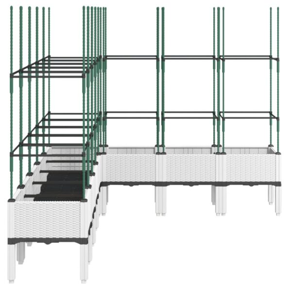 vidaXL Záhradný kvetináč s mriežkou biely 200x160x142,5 cm PP – Obrázok 4