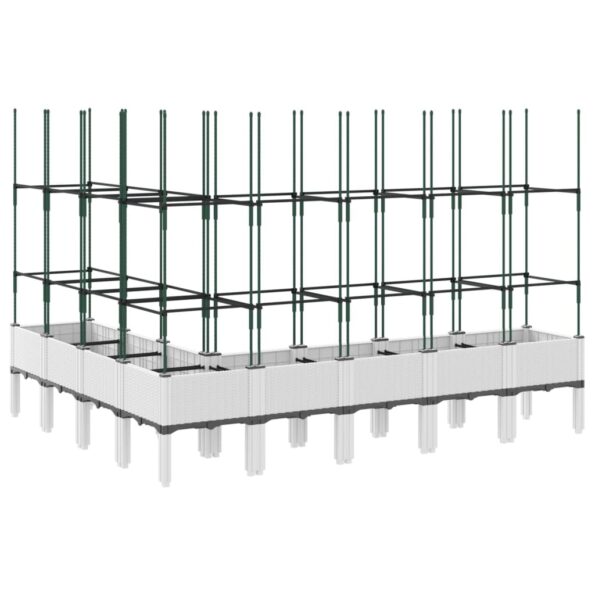 vidaXL Záhradný kvetináč s mriežkou biely 200x160x142,5 cm PP – Obrázok 5