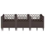vidaXL Záhradný kvetináč s kolíkmi hnedý 123,5x43,5x43,5 cm PP – Obrázok 3