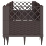 vidaXL Záhradný kvetináč s kolíkmi hnedý 123,5x43,5x43,5 cm PP – Obrázok 4