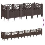 vidaXL Záhradný kvetináč s kolíkmi hnedý 123,5x43,5x43,5 cm PP – Obrázok 6