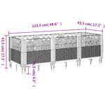 vidaXL Záhradný kvetináč s kolíkmi hnedý 123,5x43,5x43,5 cm PP – Obrázok 8