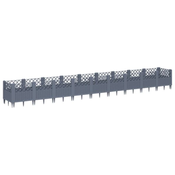 VXL8721012412361_a_en_hd_1.jpg vidaXL Záhradný kvetináč s kolíkmi sivý 363,5x43,5x43,5 cm PP – Obrázok 2