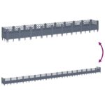 vidaXL Záhradný kvetináč s kolíkmi sivý 363,5x43,5x43,5 cm PP – Obrázok 6