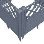 vidaXL Záhradný kvetináč s kolíkmi sivý 363,5x43,5x43,5 cm PP – Obrázok 7