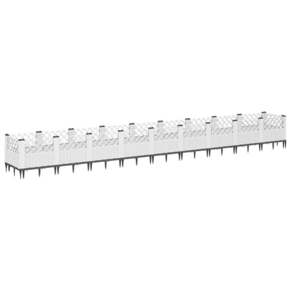 VXL8721012412378_g_en_hd_3.jpg vidaXL Záhradný kvetináč s kolíkmi biely 363,5x43,5x43,5 cm PP – Obrázok 5