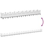 vidaXL Záhradný kvetináč s kolíkmi biely 363,5x43,5x43,5 cm PP – Obrázok 6