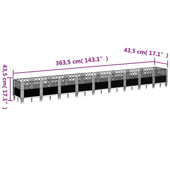 VXL8721012412378_g_en_hd_6.jpg vidaXL Záhradný kvetináč s kolíkmi biely 363,5x43,5x43,5 cm PP – Obrázok 8
