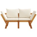 vidaXL Záhradná lavička s podložkami 2 v 1 akáciový masív – Obrázok 3