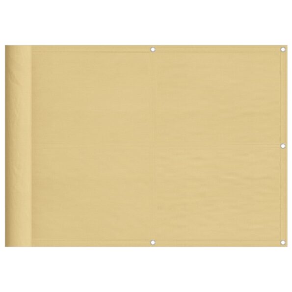 vidaXL Balkónová zástena, piesková 75x400 cm, 100 % polyester oxford – Obrázok 2