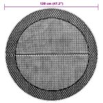 vidaXL Vonkajší koberec sivý Ø120 cm PP – Obrázok 6