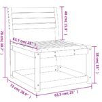 vidaXL Záhradná pohovka, biela, borovicový masív – Obrázok 8