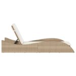 vidaXL Záhradné ležadlo s vankúšom béžové 60x205x73 cm polyratan – Obrázok 5