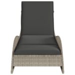 vidaXL Záhradné ležadlo s vankúšom svetlosivé 60x205x73 cm polyratan – Obrázok 4