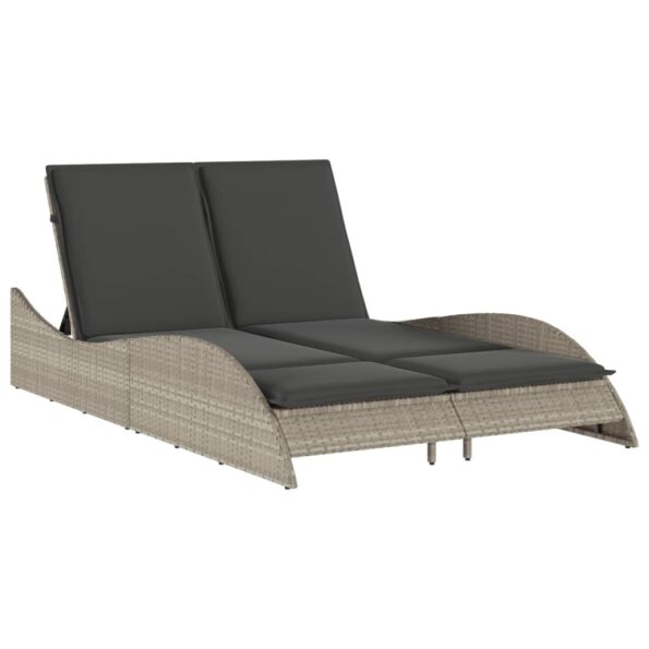 VXL8721012449176_a_en_hd_1.jpg vidaXL Záhradné ležadlo s vankúšmi svetlosivé 114x205x73 cm polyratan – Obrázok 2