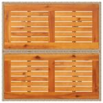 vidaXL Záhradný stôl béžový 80x80x75 cm polyratan akáciové drevo – Obrázok 8