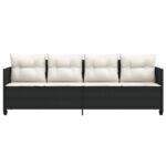 vidaXL Záhradné ležadlo s vankúšmi čierne polyratan – Obrázok 4