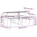 vidaXL Piknikový stôl 160x134x75 cm borovicový masív – Obrázok 9