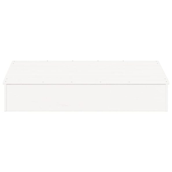 vidaXL Pieskovisko s krytom, biele 111x111x19,5 cm, borovicový masív – Obrázok 4