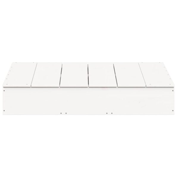vidaXL Pieskovisko s krytom, biele 111x111x19,5 cm, borovicový masív – Obrázok 5