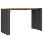 vidaXL Záhradný stôl s akáciovou doskou čierny 185x80x110 cm polyratan – Obrázok 2