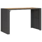 vidaXL Záhradný stôl s akáciovou doskou čierny 185x80x110 cm polyratan – Obrázok 7