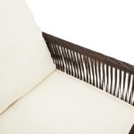 vidaXL Záhradné barové stoličky s vankúšmi 2 ks hnedé polyratan – Obrázok 9