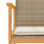 vidaXL Záhradné stoličky s vankúšmi 2ks béžové polyratan masívne drevo – Obrázok 8