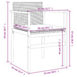 vidaXL Záhradné stoličky s vankúšmi 2ks béžové polyratan masívne drevo – Obrázok 10
