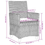 vidaXL Záhradné stoličky s vankúšmi 2ks béžové polyratan masívne drevo – Obrázok 9