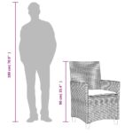 vidaXL Záhradné stoličky s vankúšmi 2ks béžové polyratan masívne drevo – Obrázok 10