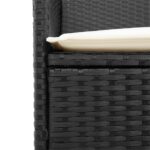 vidaXL Záhradné stoličky s vankúšmi 2 ks čierne polyratan a masív – Obrázok 8