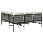 vidaXL 2-dielna záhradná sedacia súprava s podložkami čierna polyratan – Obrázok 7