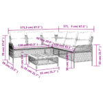 vidaXL 2-dielna záhradná sedacia súprava s podložkami čierna polyratan – Obrázok 11