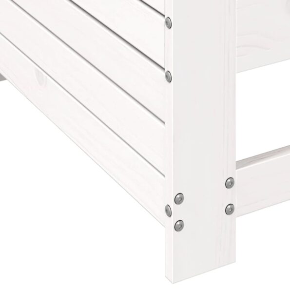 vidaXL Záhradná pohovka s opierkou ruky biela 69x62x70,5 cm borovica – Obrázok 7