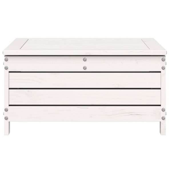 vidaXL Záhradná taburetka biela 62x63,5x32 cm borovicový masív – Obrázok 4