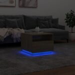 vidaXL Konferenčný stolík s LED svetlami dub sonoma 50x49x40 cm – Obrázok 5