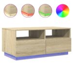 vidaXL Konferenčný stolík s LED svetlami, dub sonoma 90x49x40 cm – Obrázok 2