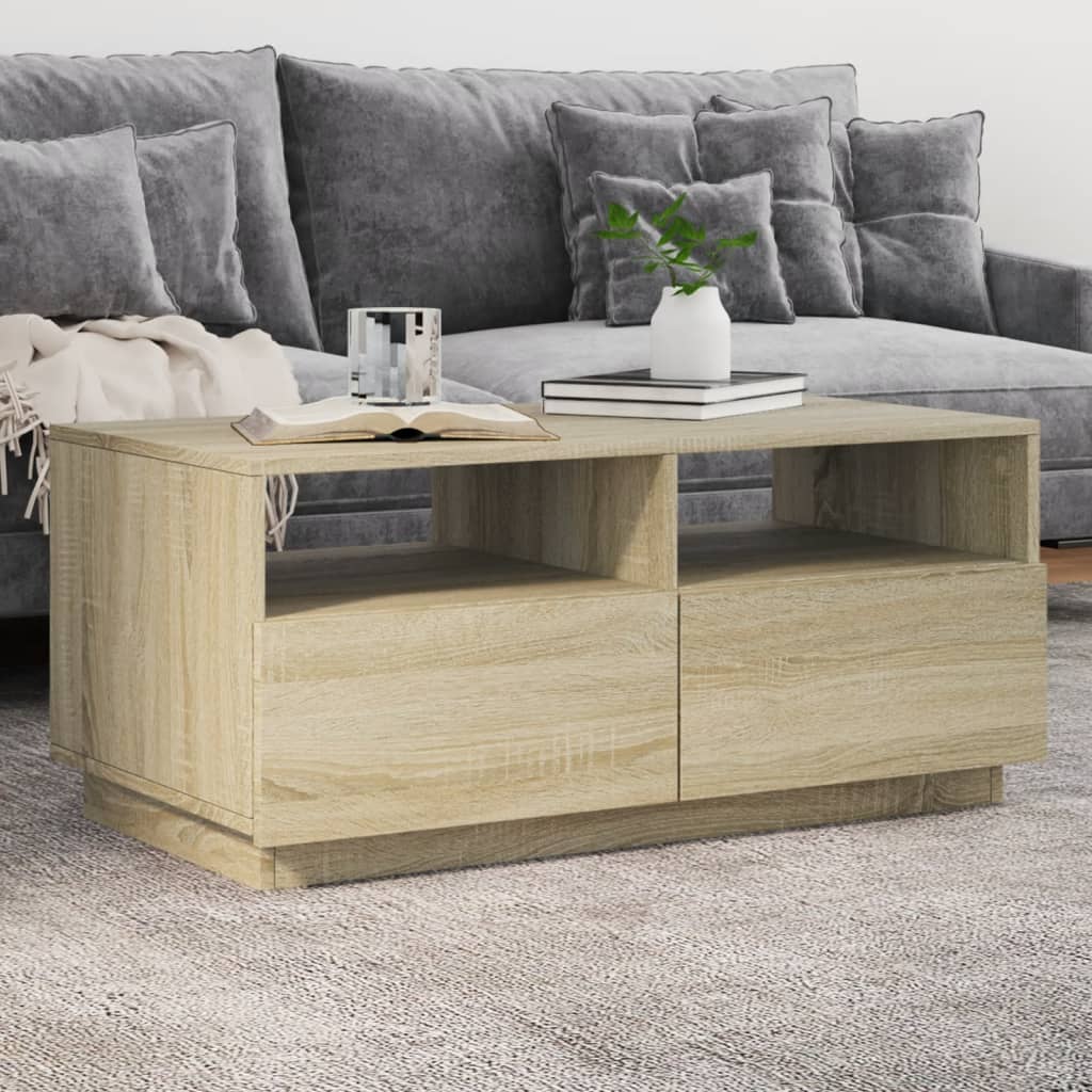 VXL8721012466043_m_en_hd_1.jpg vidaXL Konferenčný stolík s LED svetlami, dub sonoma 90x49x40 cm – Obrázok 1