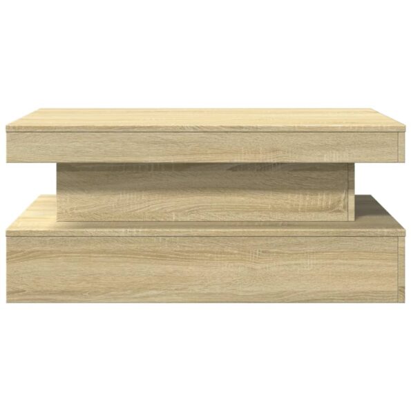 vidaXL Konferenčný stolík s LED osvetlením dub sonoma 90x50x40 cm – Obrázok 7