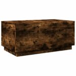 vidaXL Konferenčný stolík s LED svetlami dymový dub 90x50x40 cm – Obrázok 3