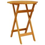 vidaXL Skladací záhradný stôl Ø60x75 cm akáciový masív – Obrázok 2