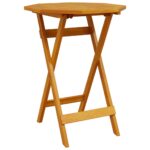 vidaXL Skladací záhradný stôl Ø60x75 cm akáciový masív – Obrázok 6