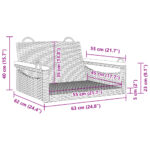vidaXL Hojdacia lavica čierna 63x62x40 cm polyratan – Obrázok 9