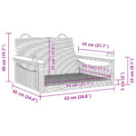 vidaXL Hojdacia lavica sivá 63x62x40 cm polyratanová – Obrázok 9