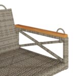 vidaXL Hojdacia lavica sivá 63x62x40 cm polyratanová – Obrázok 7