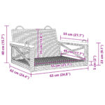 vidaXL Hojdacia lavica sivá 63x62x40 cm polyratanová – Obrázok 9