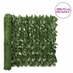 vidaXL Balkónová zástena s tmavozelenými listami 600x75 cm – Obrázok 6