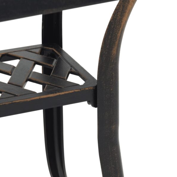 vidaXL Záhradný stôl bronzový 53x53x53 cm liaty hliník – Obrázok 10